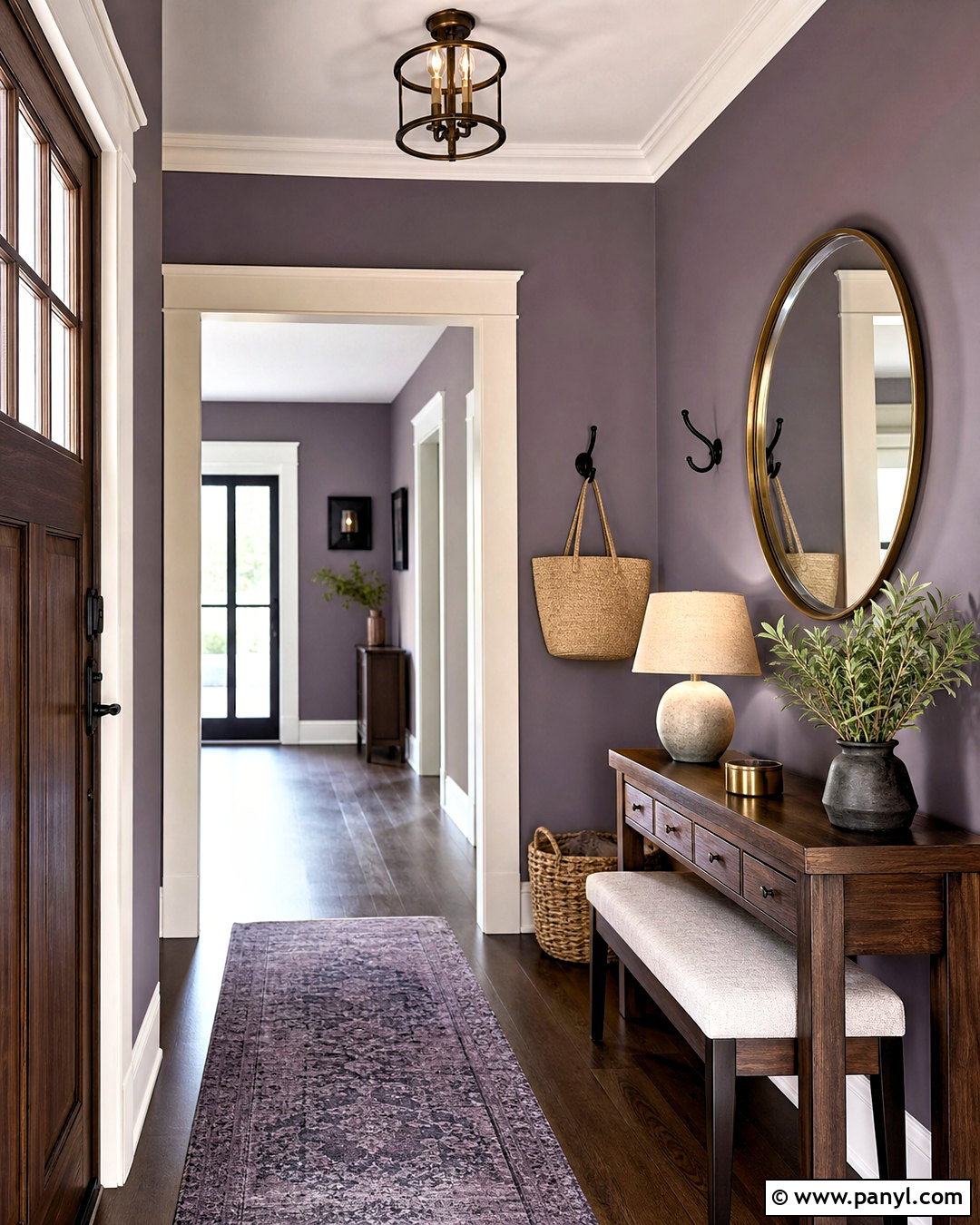 Purple Gray Entryway - 20 purple gray wall paint ideas