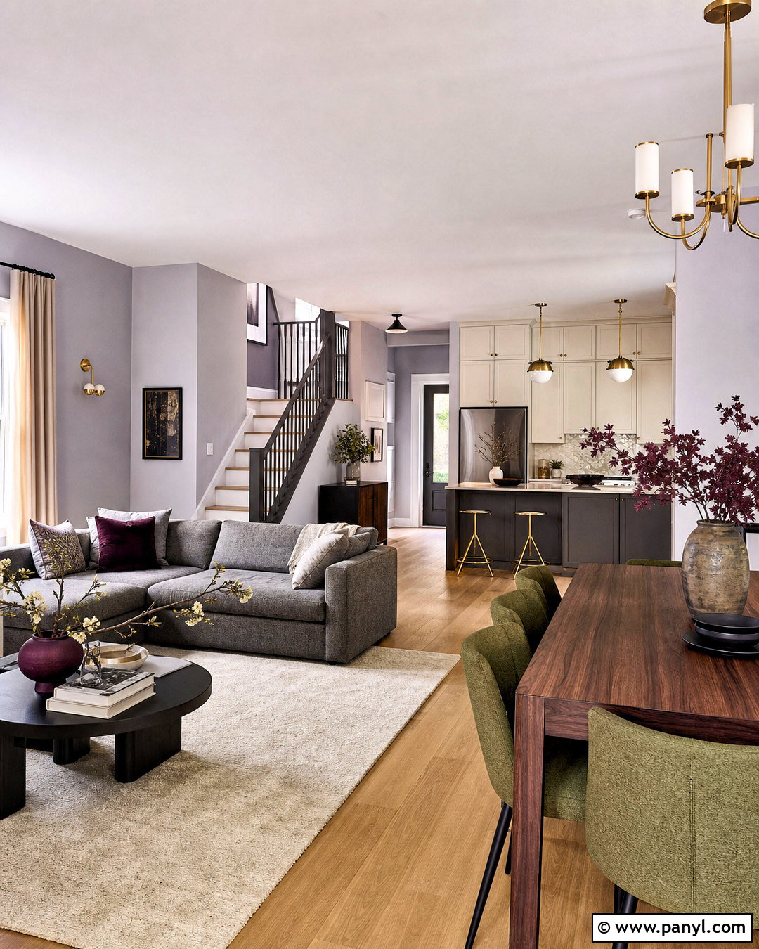 Purple Gray Open Floor Plan - 20 purple gray wall paint ideas