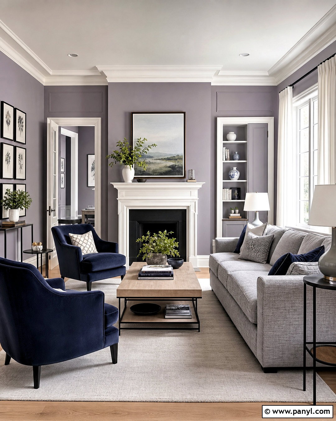 Purple Gray With White Trim - 20 purple gray wall paint ideas
