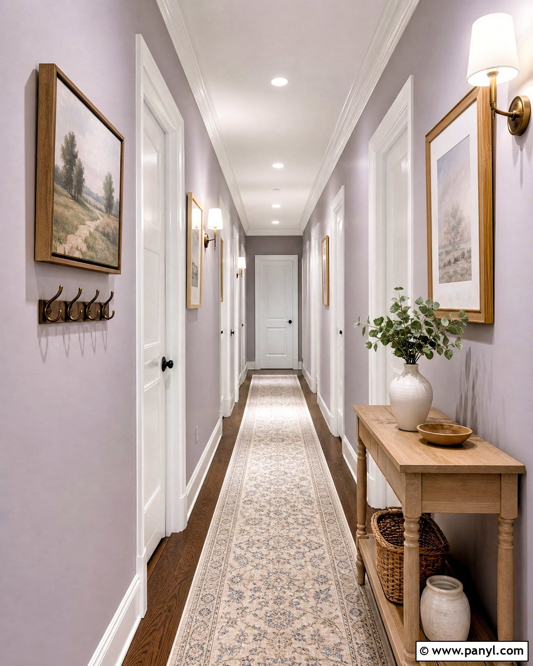 Purple Hallway With White Trim - 20 purple wall with white trim ideas