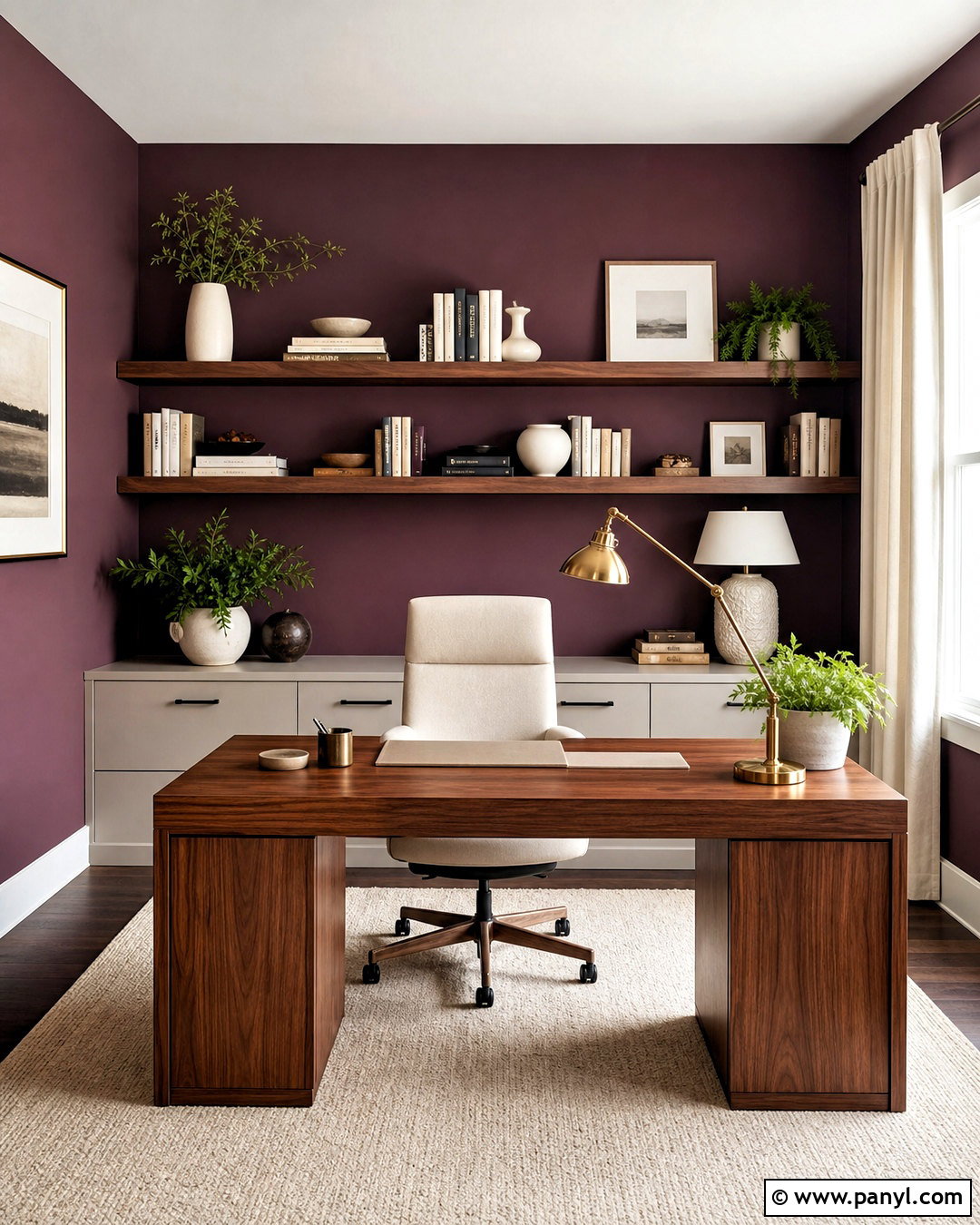 Purple Home Office Wall - 20 purple wall decor ideas