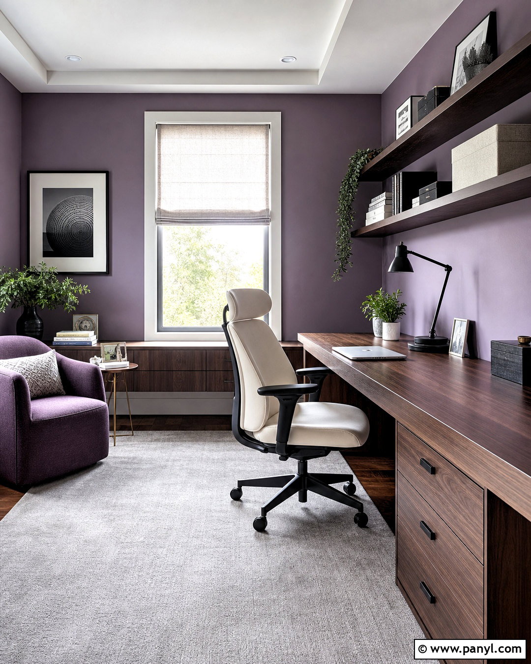 Purple Home Office - 20 purple room inspo ideas