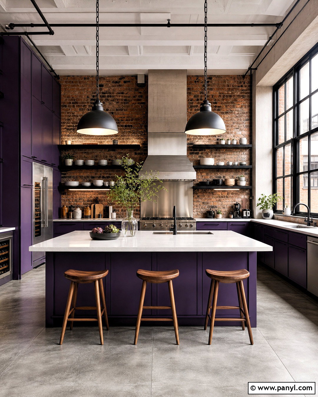 Purple Industrial Kitchen - 20 purple kitchen ideas