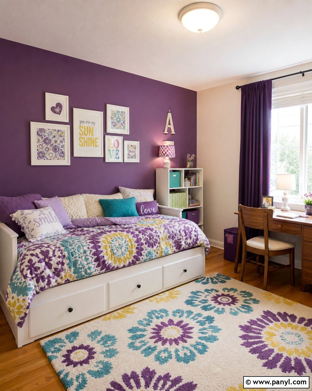Purple Kids Bedroom Wall - 45 Purple Wall Ideas