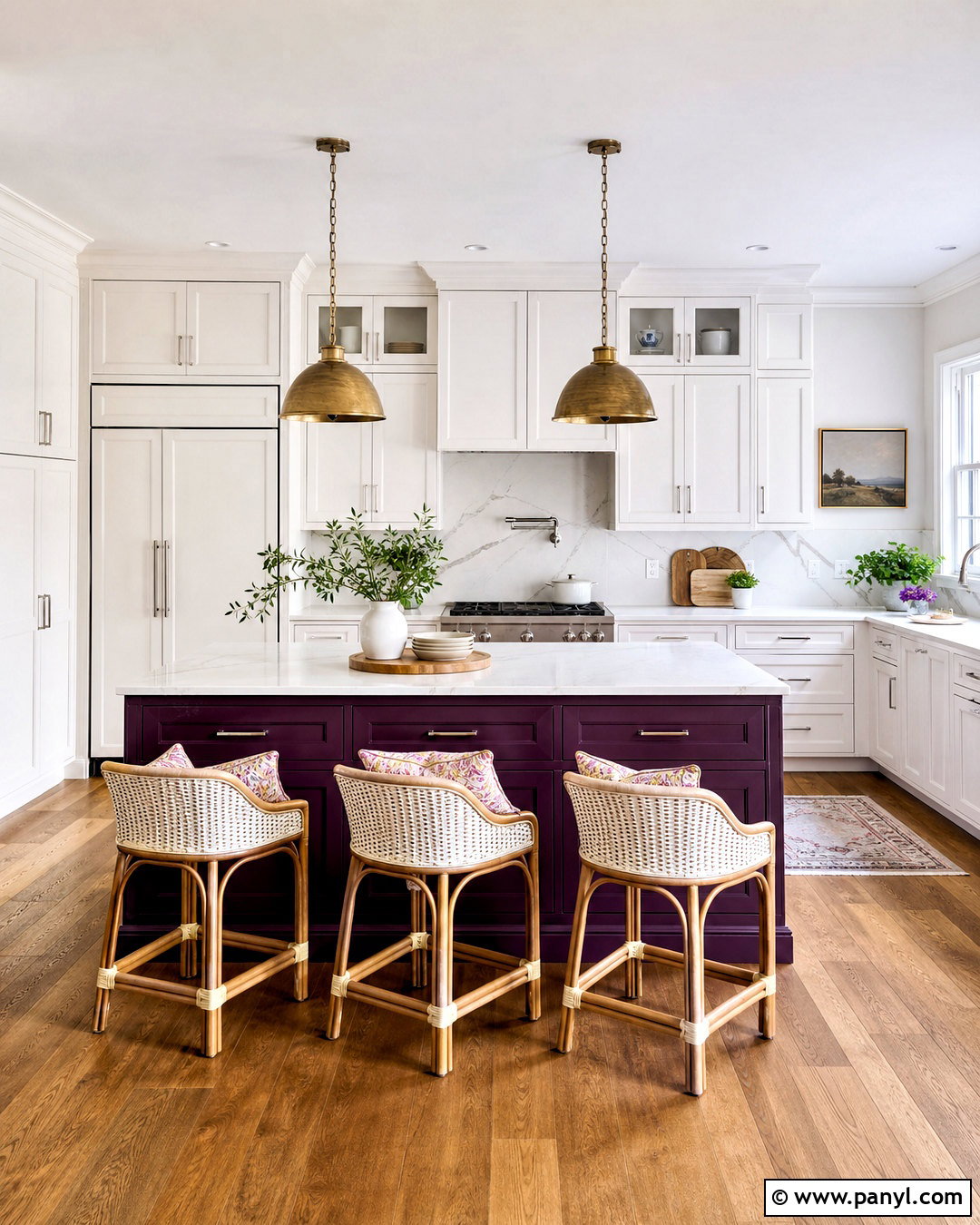 Purple Kitchen Island With White Cabinets - 20 purple kitchen ideas