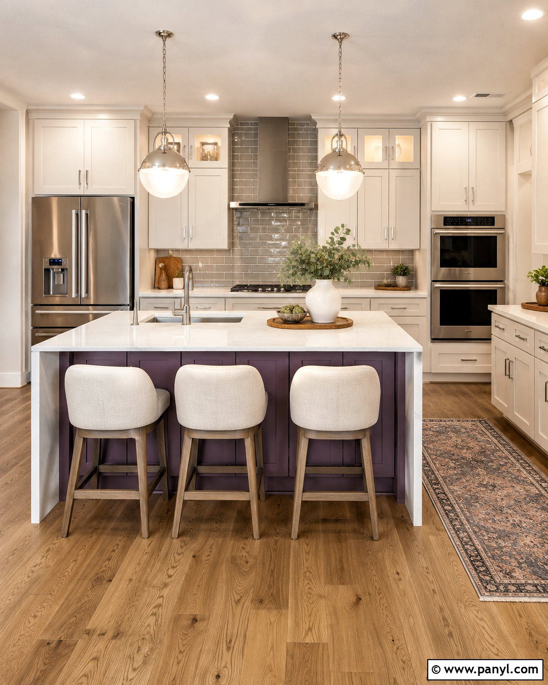 Purple Kitchen Island With White Cabinets - 20 purple kitchen designs