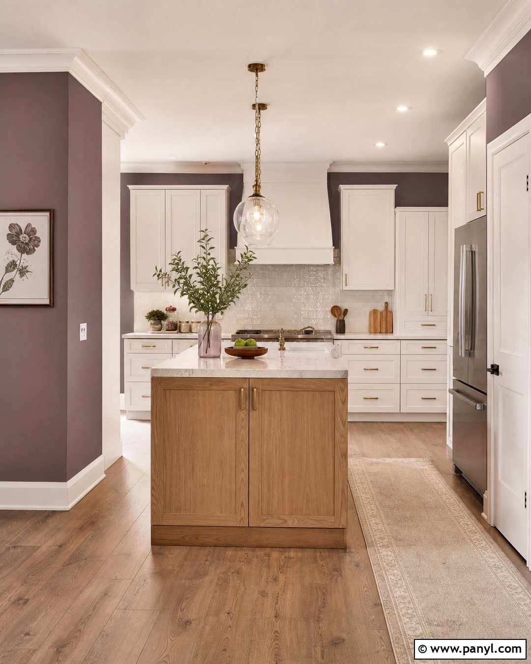 Purple Kitchen Wall - 45 Purple Wall Ideas