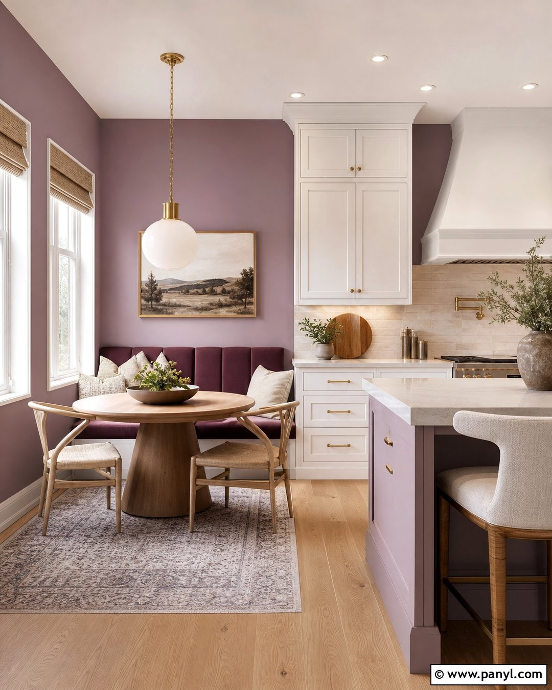 Purple Kitchen Walls With A Breakfast Nook - 35 purple kitchen walls