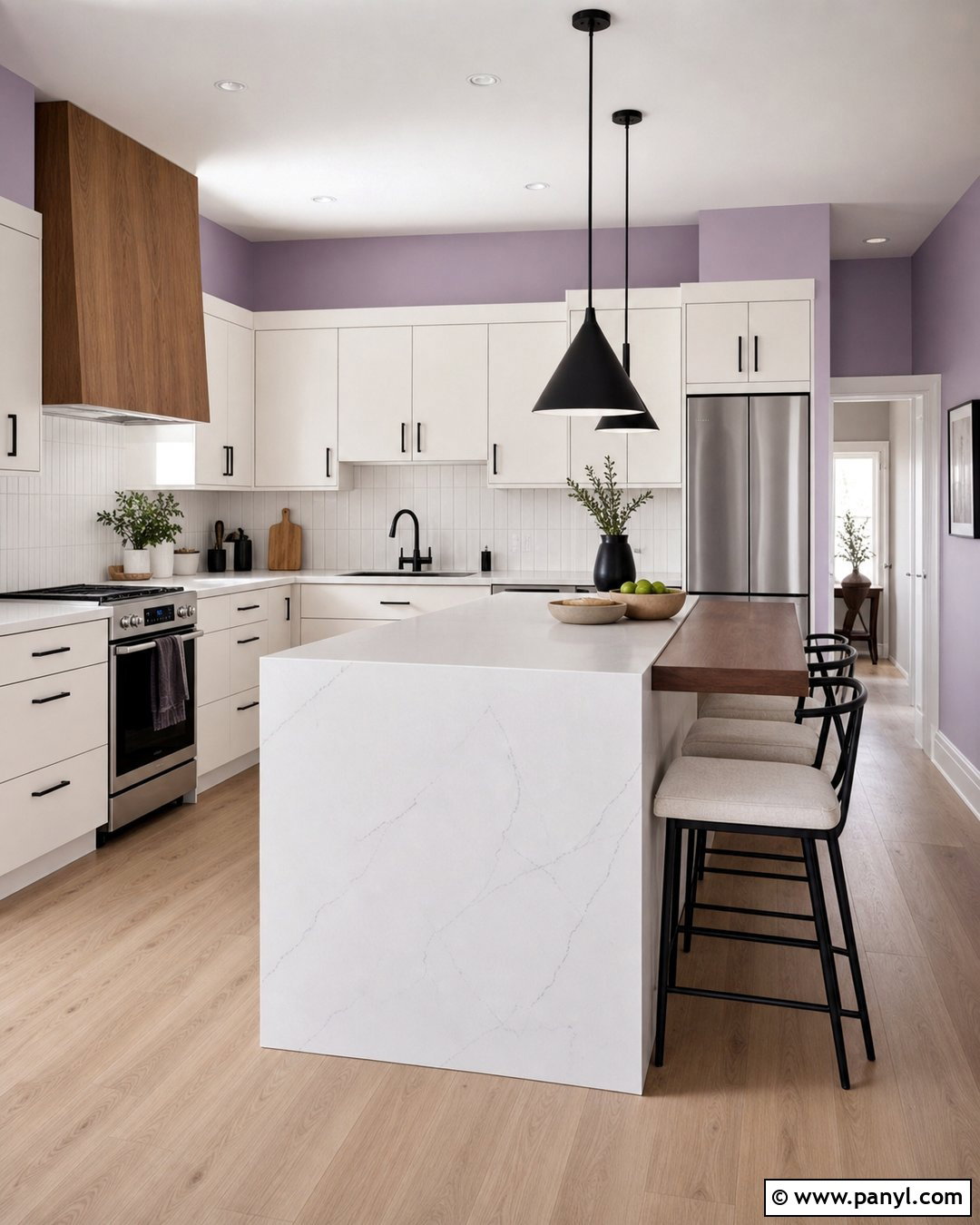 Purple Kitchen Walls With Matte Black Accents - 35 purple kitchen walls