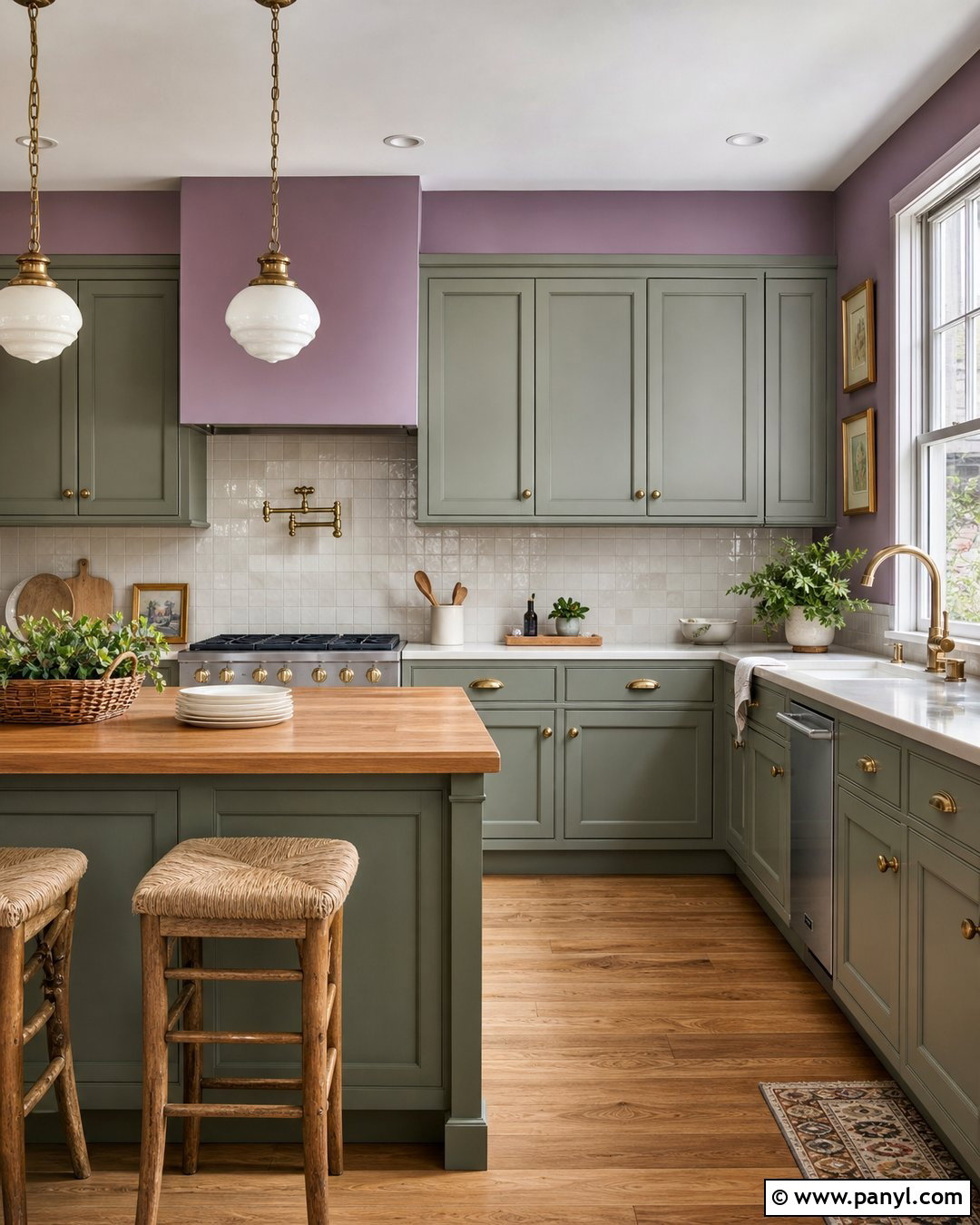 Purple Kitchen Walls With Sage Green Cabinets - 35 purple kitchen walls