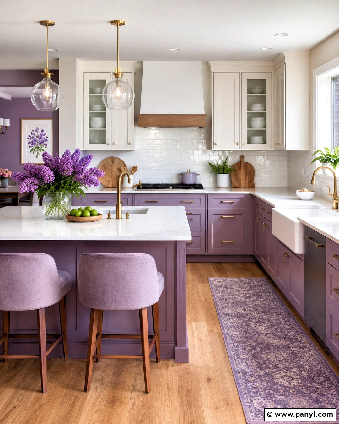Purple Kitchen With Lavender Cabinets - 20 purple themed room ideas