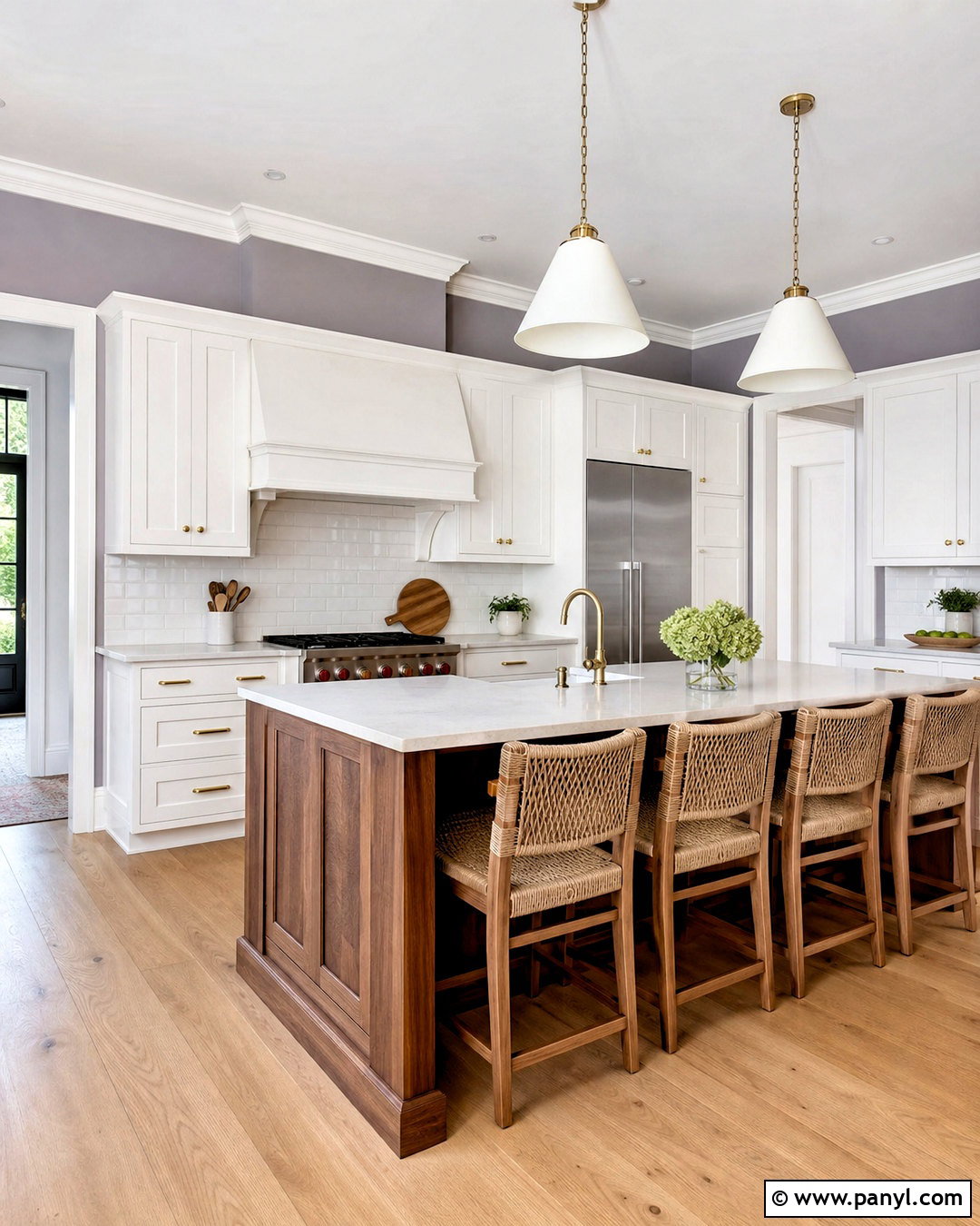 Purple Kitchen With White Cabinets And Trim - 20 purple wall with white trim ideas