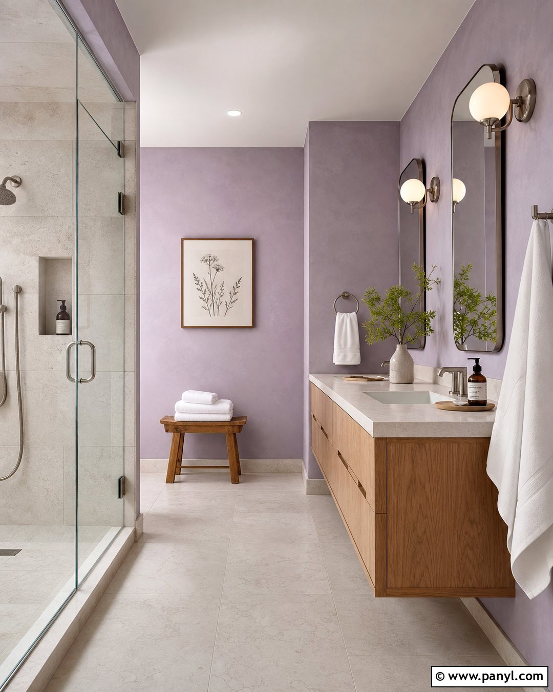 Purple Limewash Bathroom Walls - 30 Purple Limewash Walls