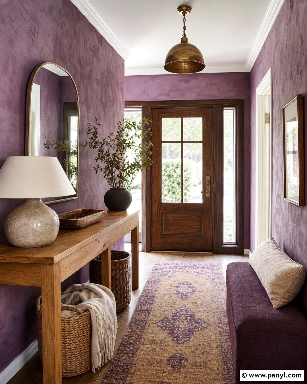 Purple Limewash Entryway Walls - 30 Purple Limewash Walls