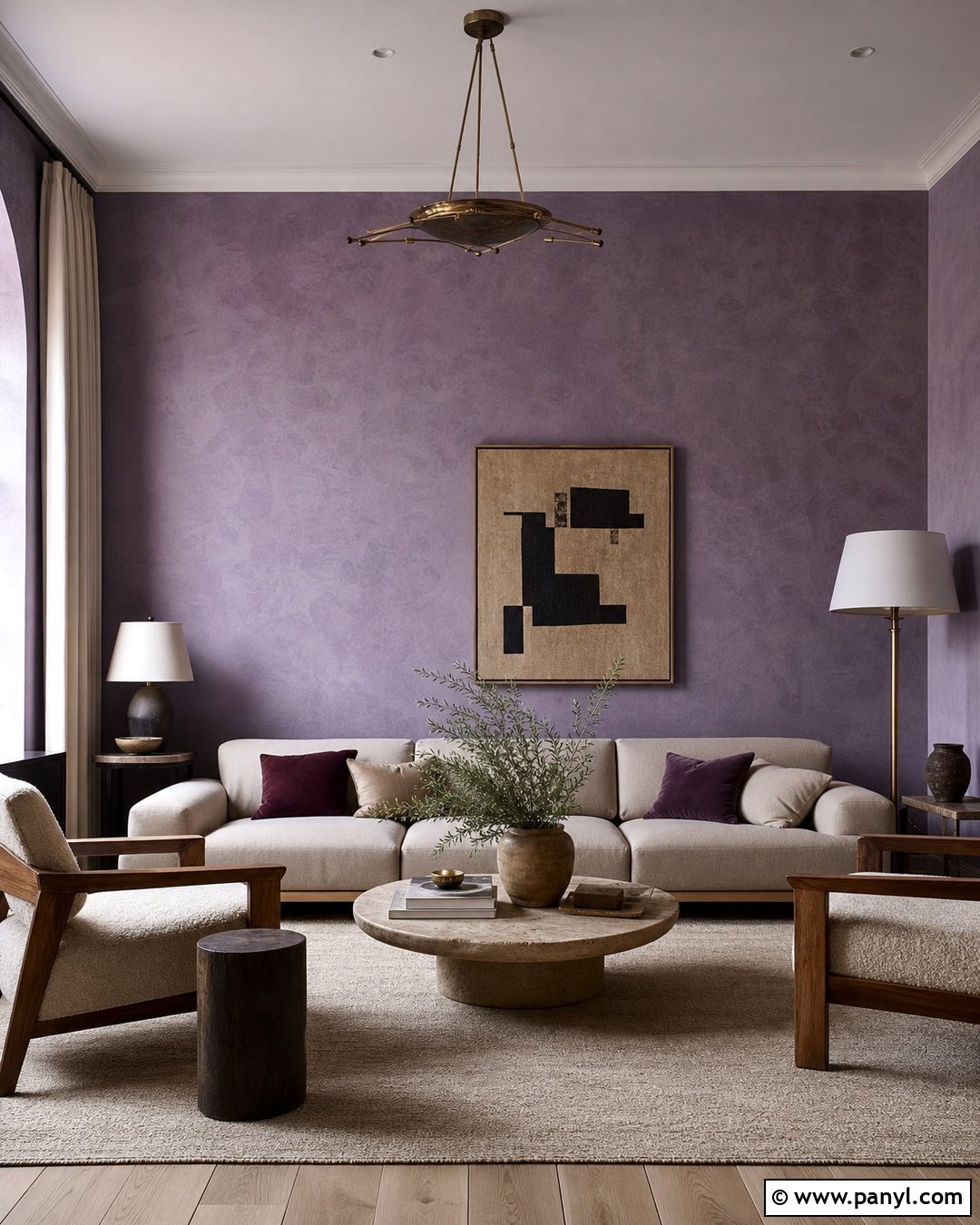 Purple Limewash Living Room Walls - 35 Purple Wall Color Ideas