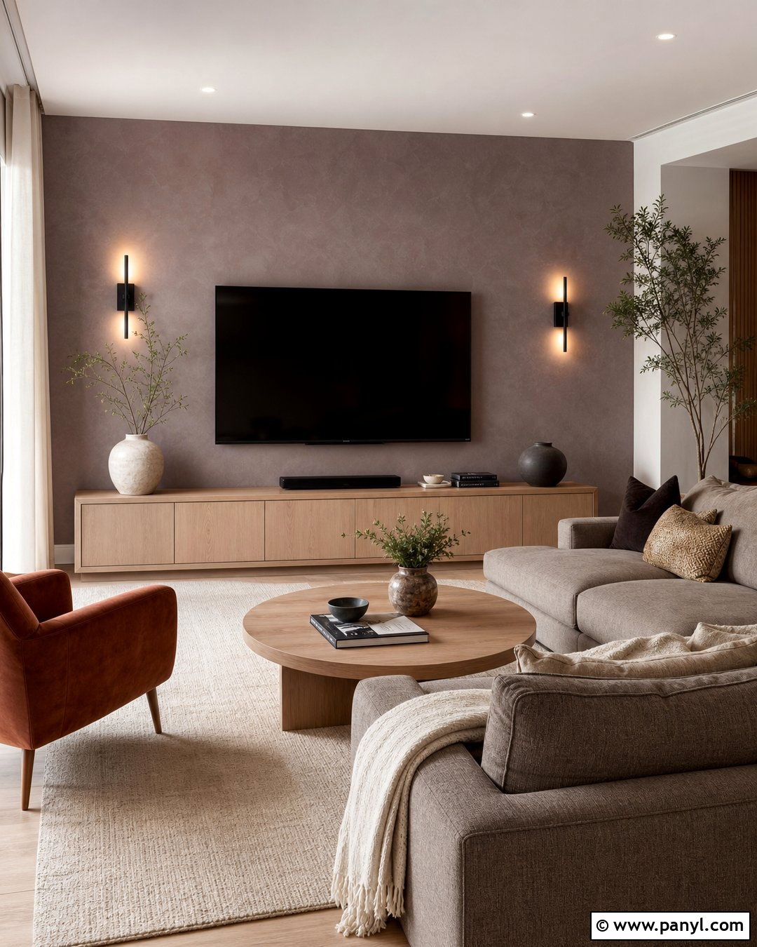 Purple Limewash TV Wall - 30 Purple Limewash Walls