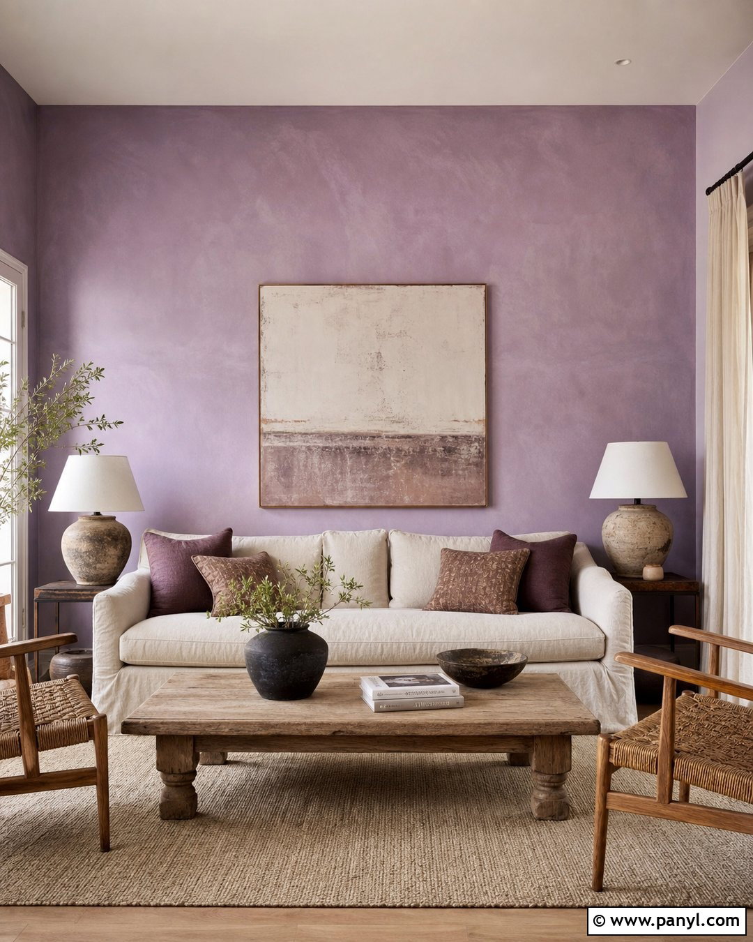 Purple Limewash Wall - 45 Purple Wall Ideas