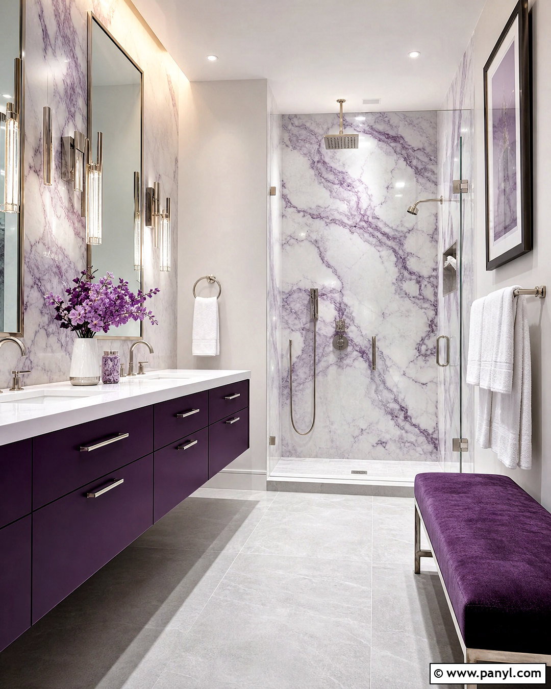 Purple Marble Bathroom - 20 purple bathroom ideas