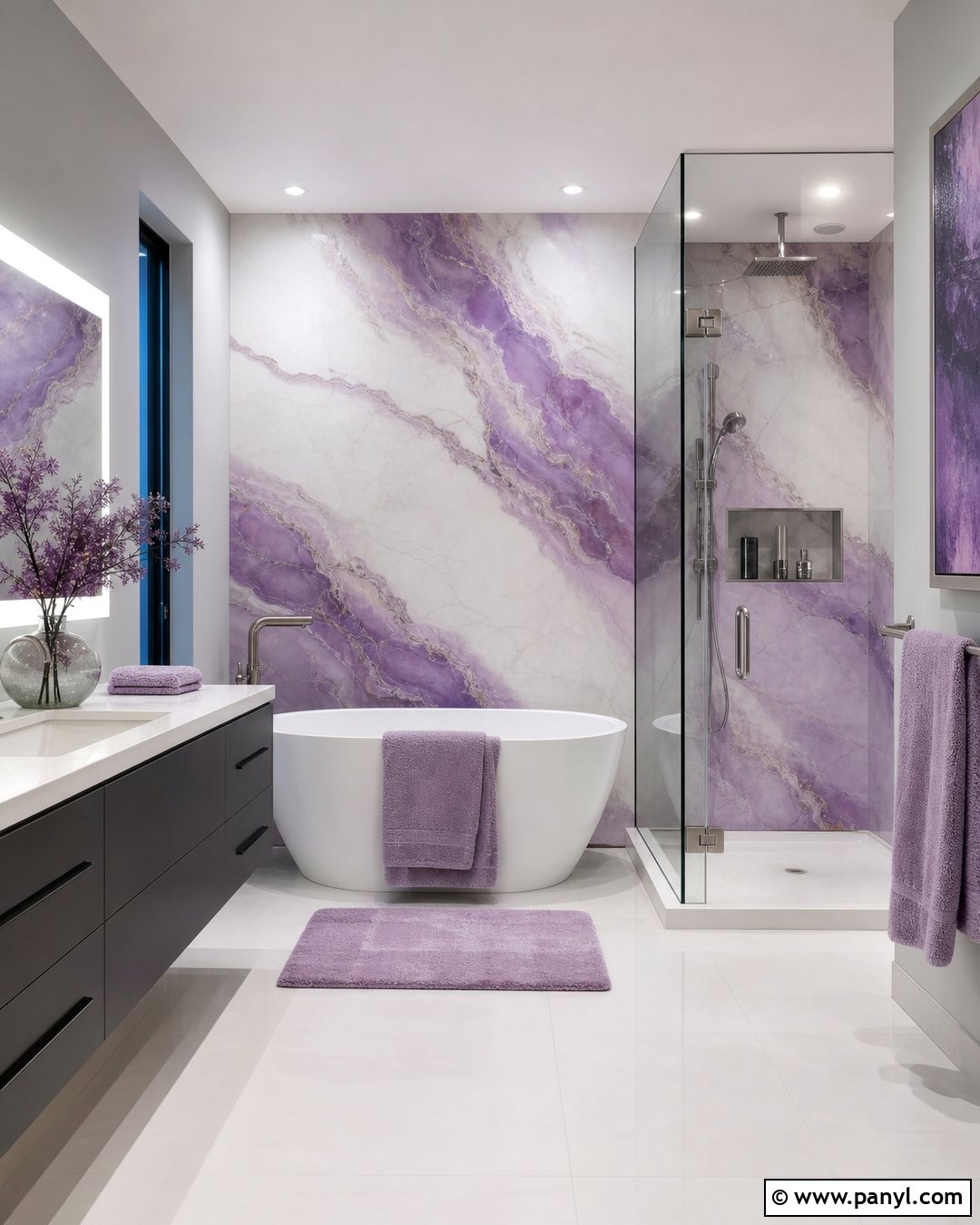 20 Purple Patterned Bathroom Wall Ideas for a Bold Refresh