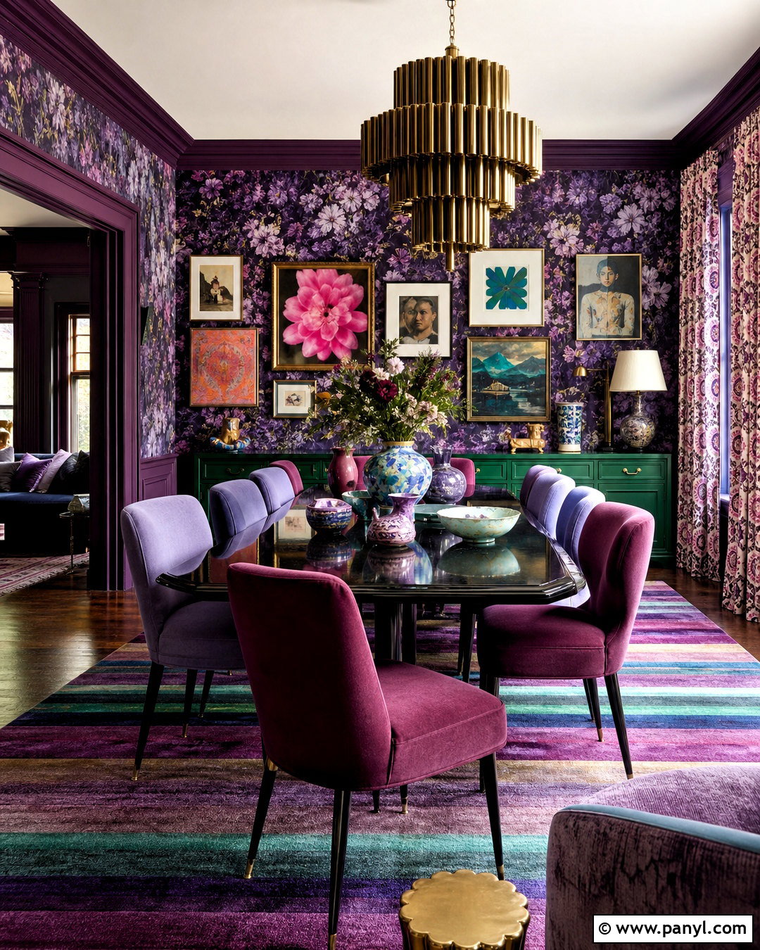 Purple Maximalist Dining Room - 20 purple dining room ideas