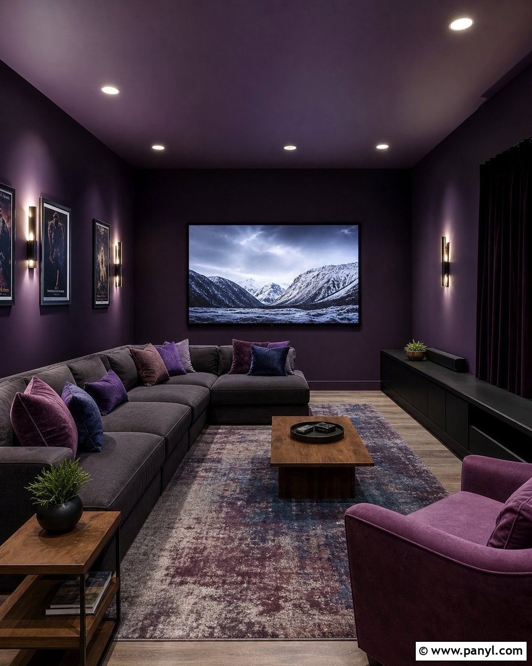 Purple Media Room Walls - 35 Purple Wall Color Ideas