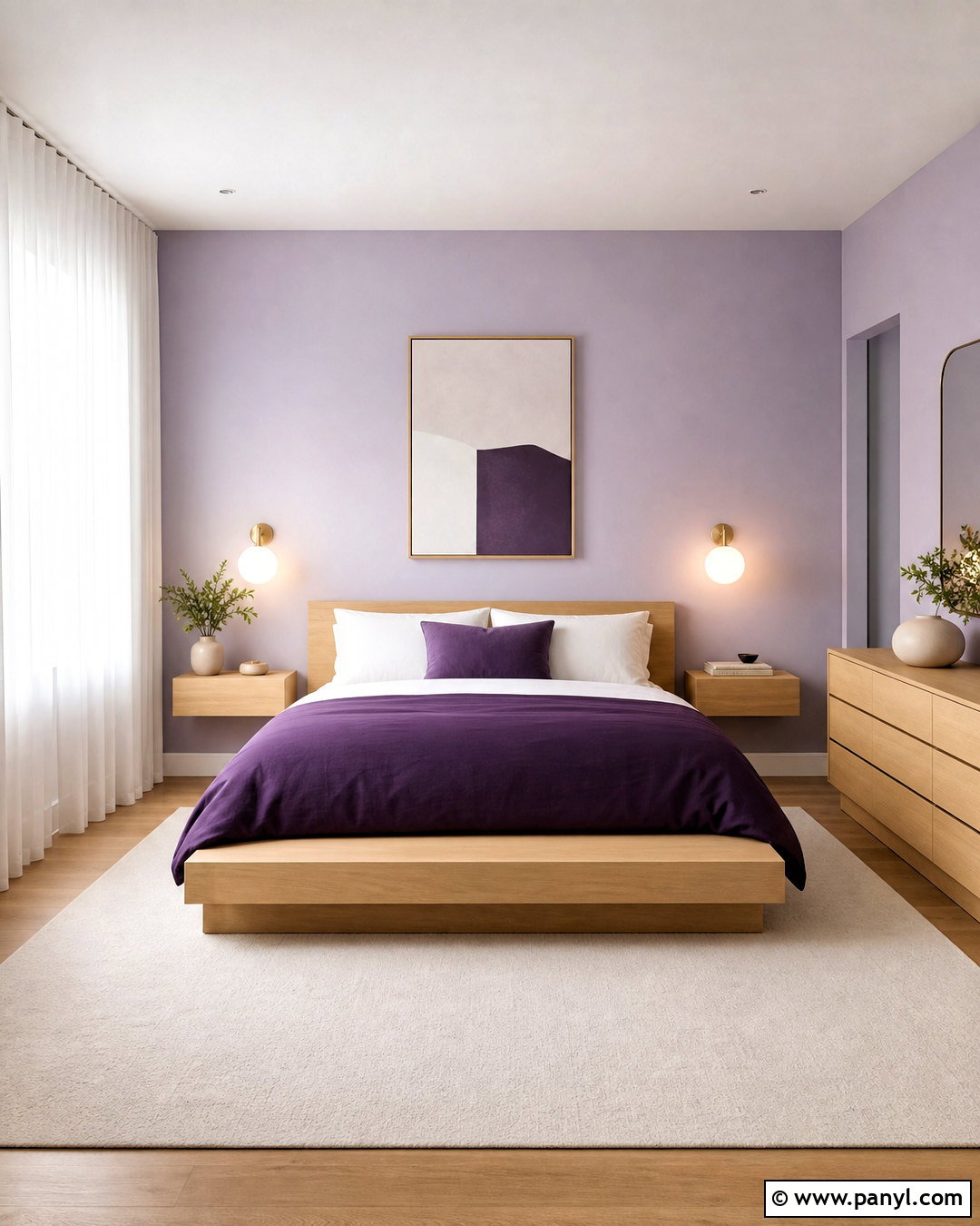 Purple Minimalist Bedroom - 20 purple room inspo ideas