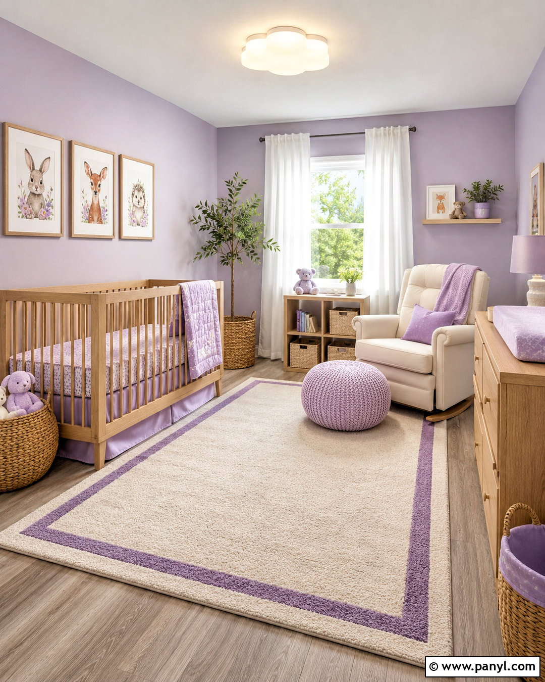Purple Nursery With Soft Neutral Decor - 20 purple themed room ideas