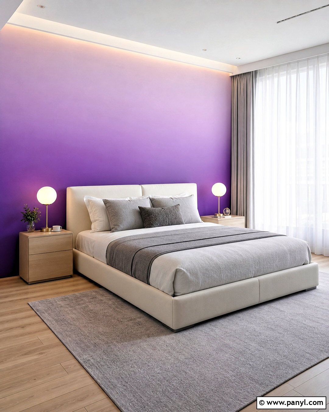 Purple Ombre Bedroom Wall - 20 purple wall decor ideas
