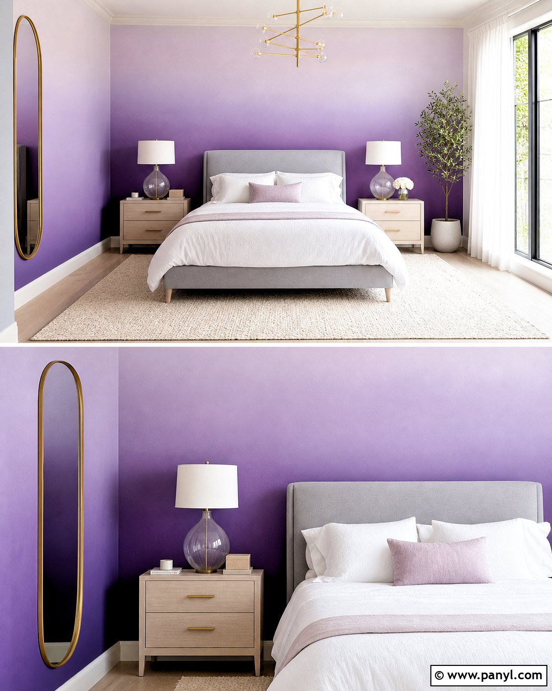 Purple Ombre Feature Wall - 20 purple feature wall ideas