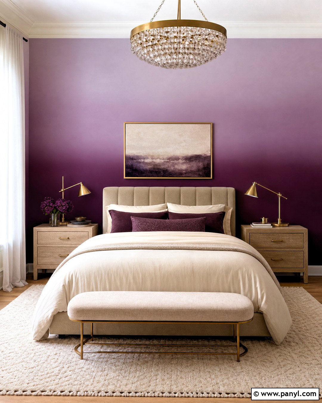 Purple Ombre Paint Wall - 20 royal paint wall design ideas