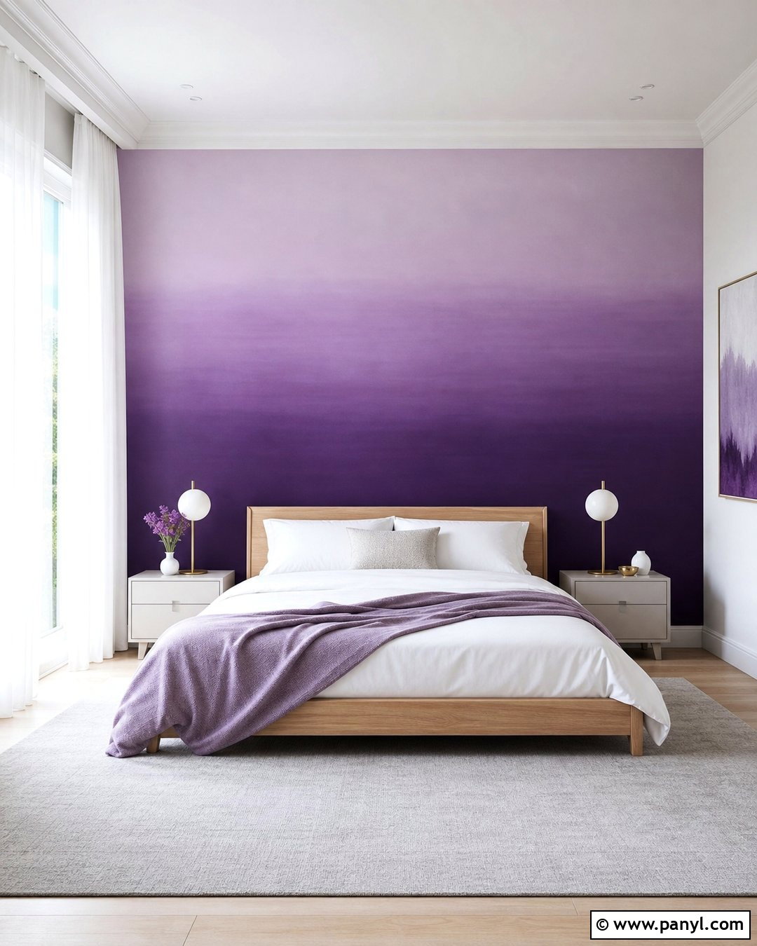 Purple Ombre Wall - 45 Purple Wall Ideas