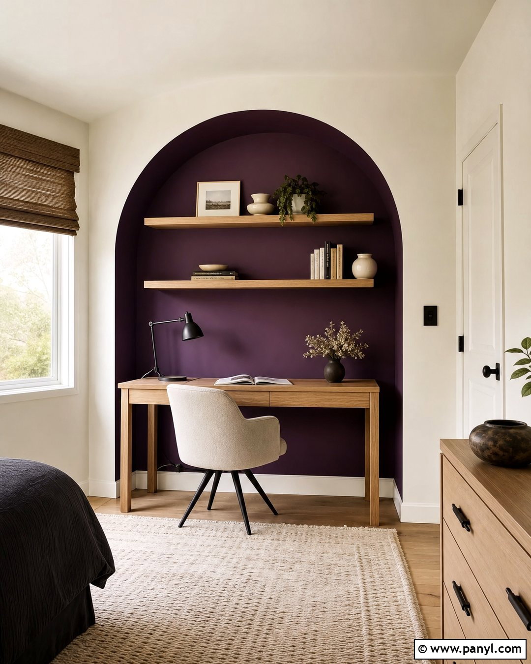 Purple Painted Arch Wall - 25 Purple Room Wall Ideas