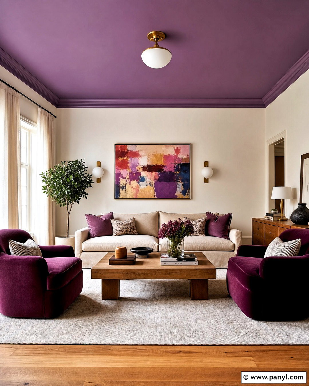Purple Painted Ceiling Room - 20 purple room paint ideas