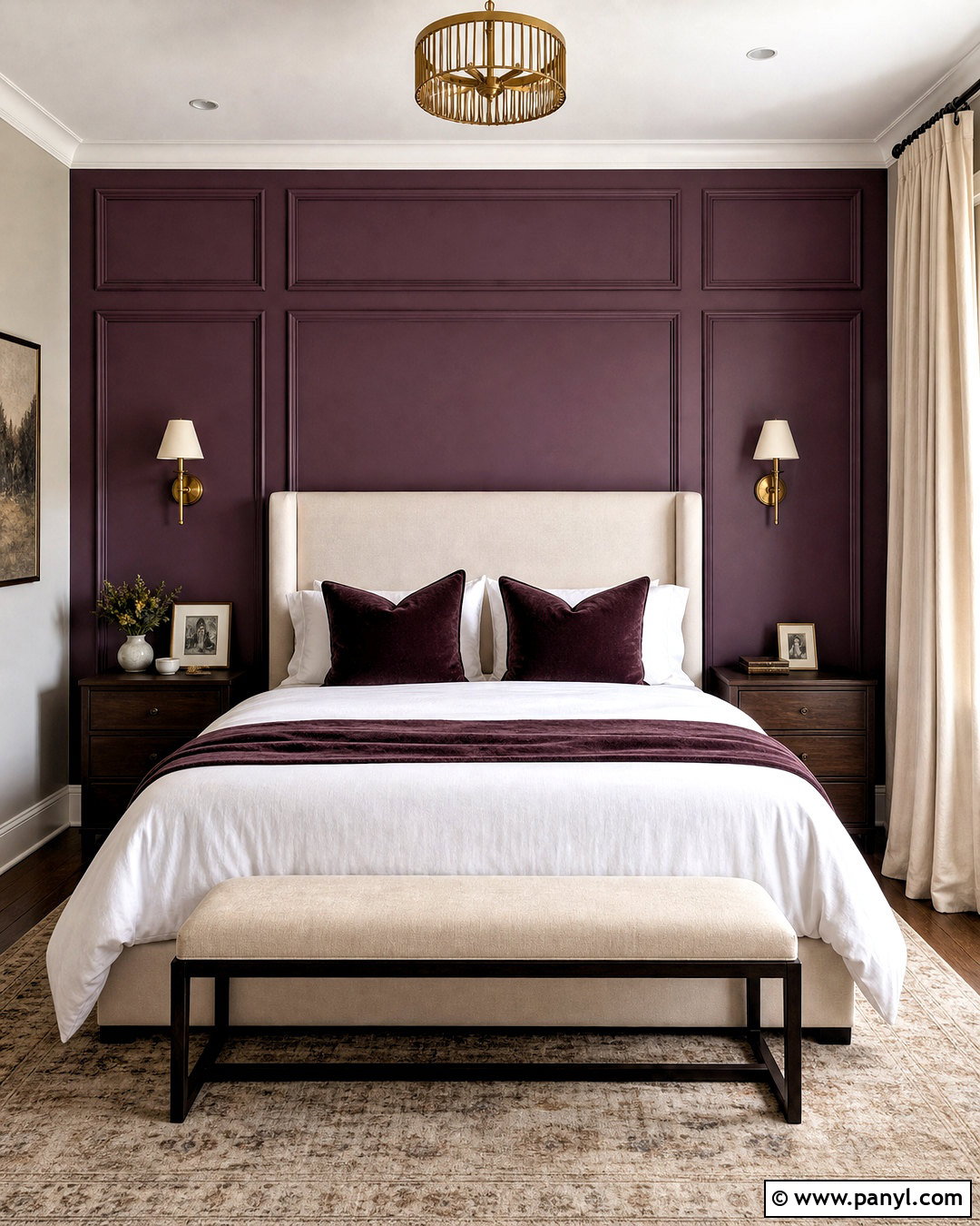Purple Painted Wall Paneling - 20 purple wall painting ideas bedroom ideas