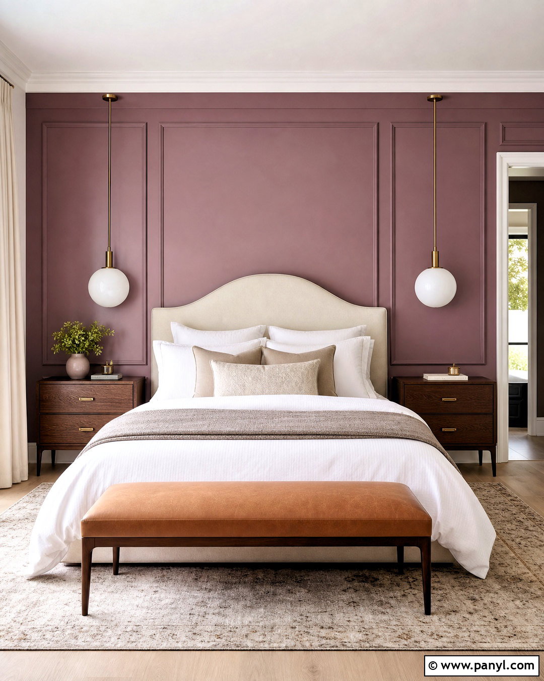 Purple Paneled Bedroom Feature Wall - 20 purple feature wall ideas