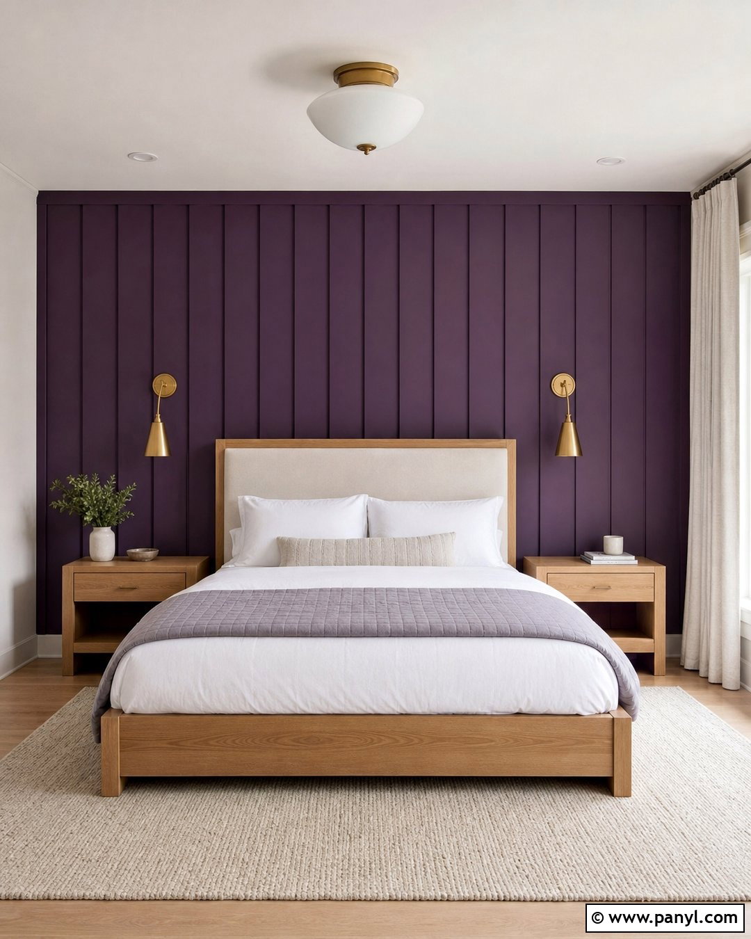 Purple Paneled Wall - 45 Purple Wall Ideas