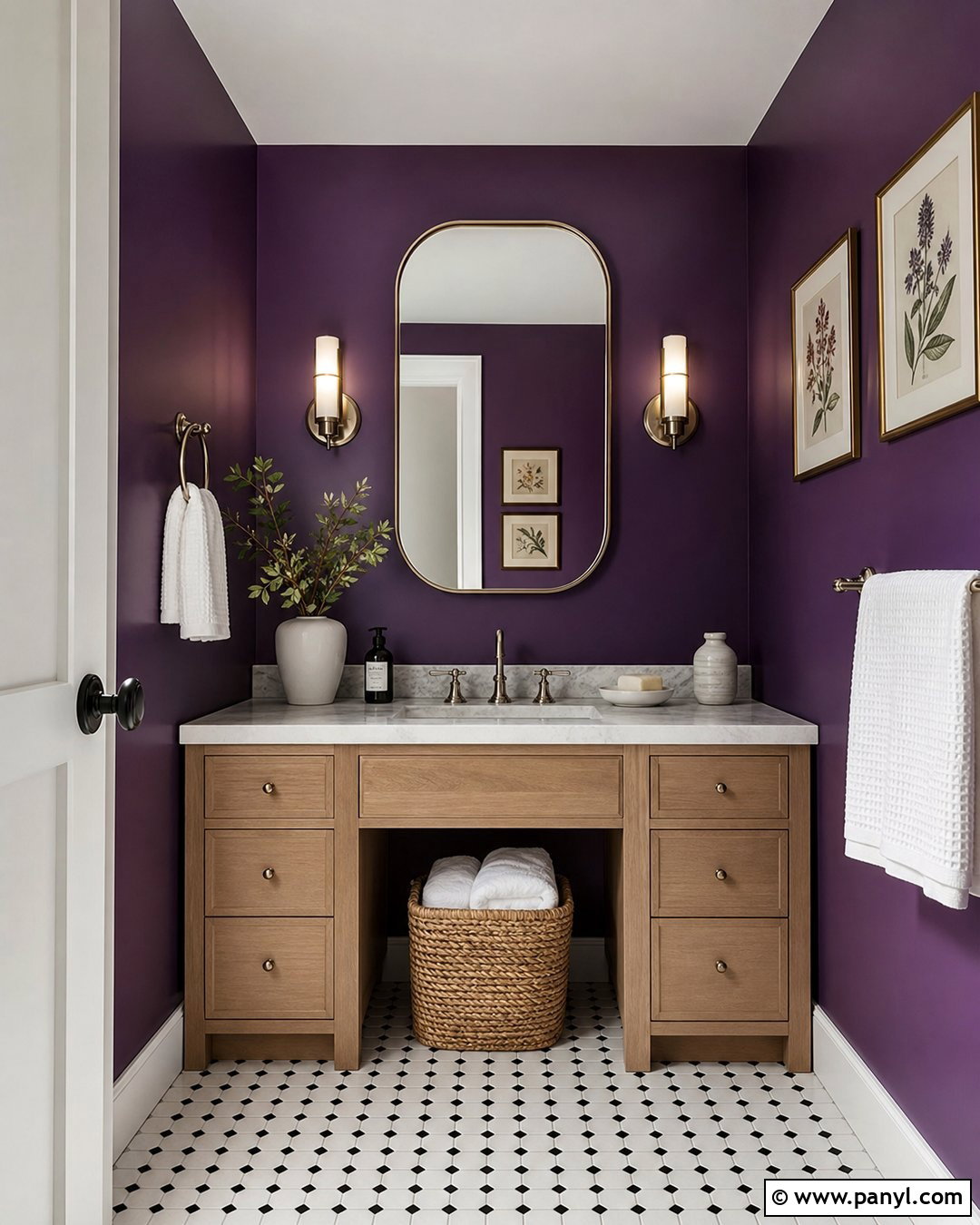 Purple Powder Room Walls - 35 Purple Wall Color Ideas