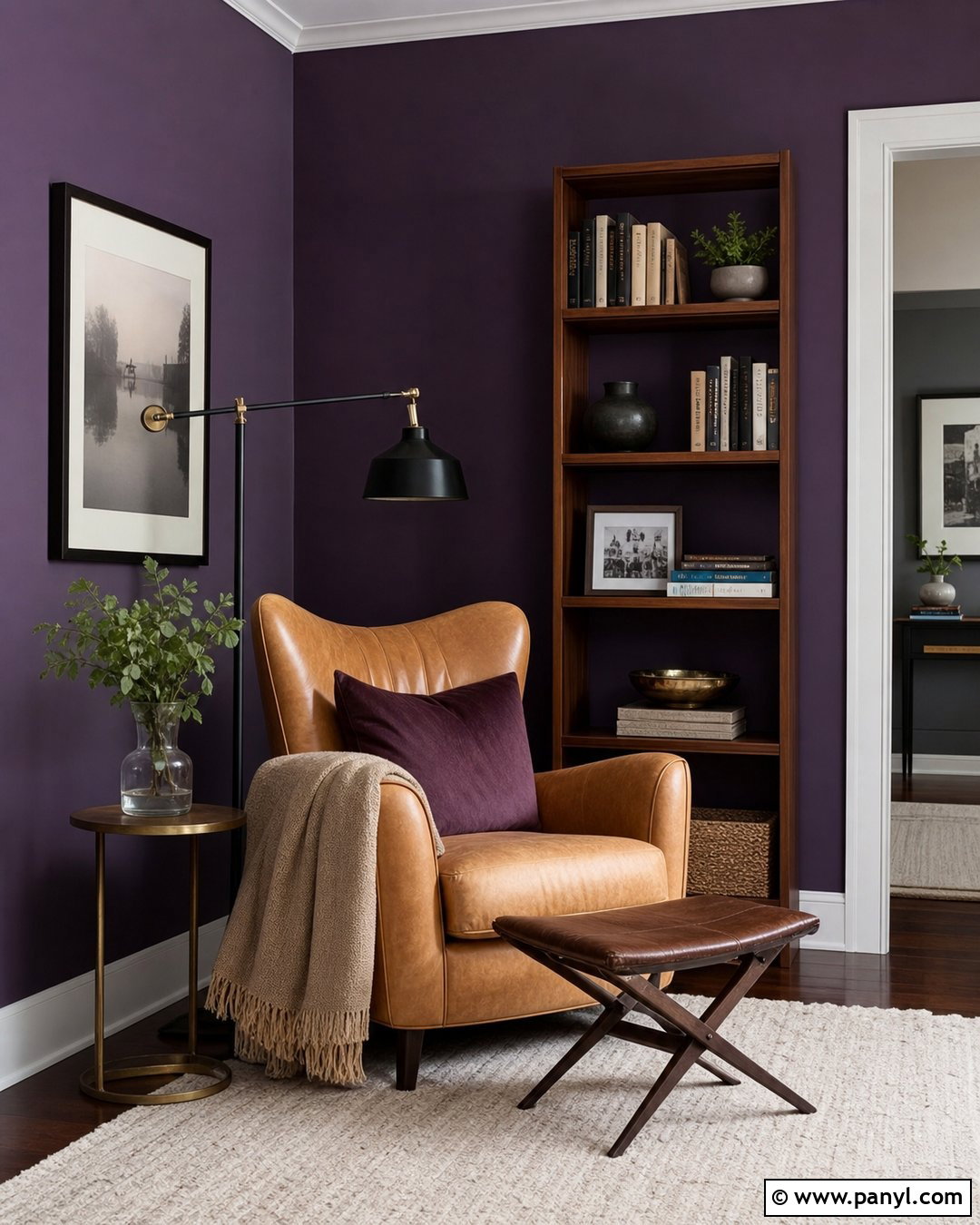 Purple Reading Nook Wall - 45 Purple Wall Ideas