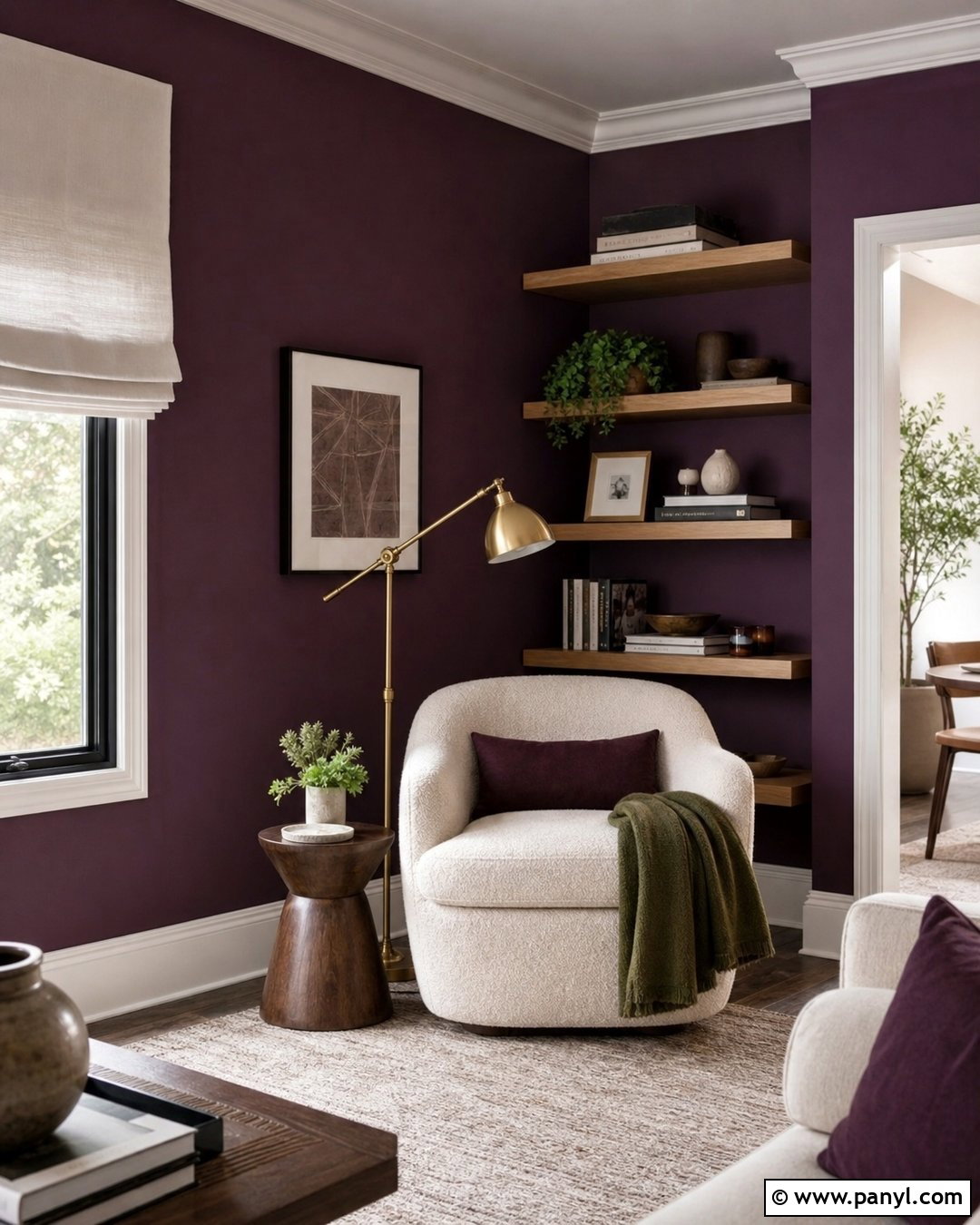 Purple Reading Nook Wall - 25 Purple Room Wall Ideas