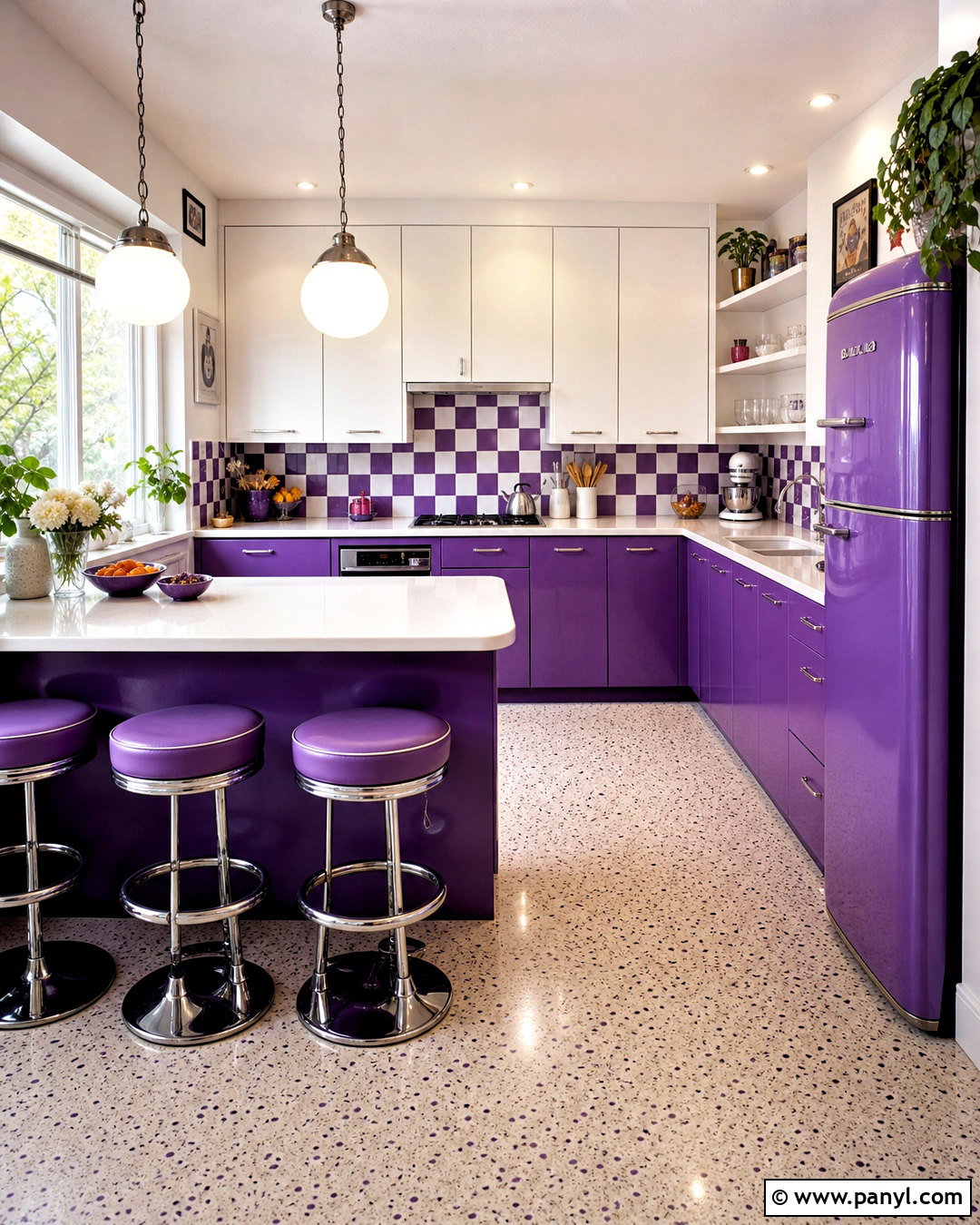 Purple Retro Kitchen - 20 purple kitchen ideas