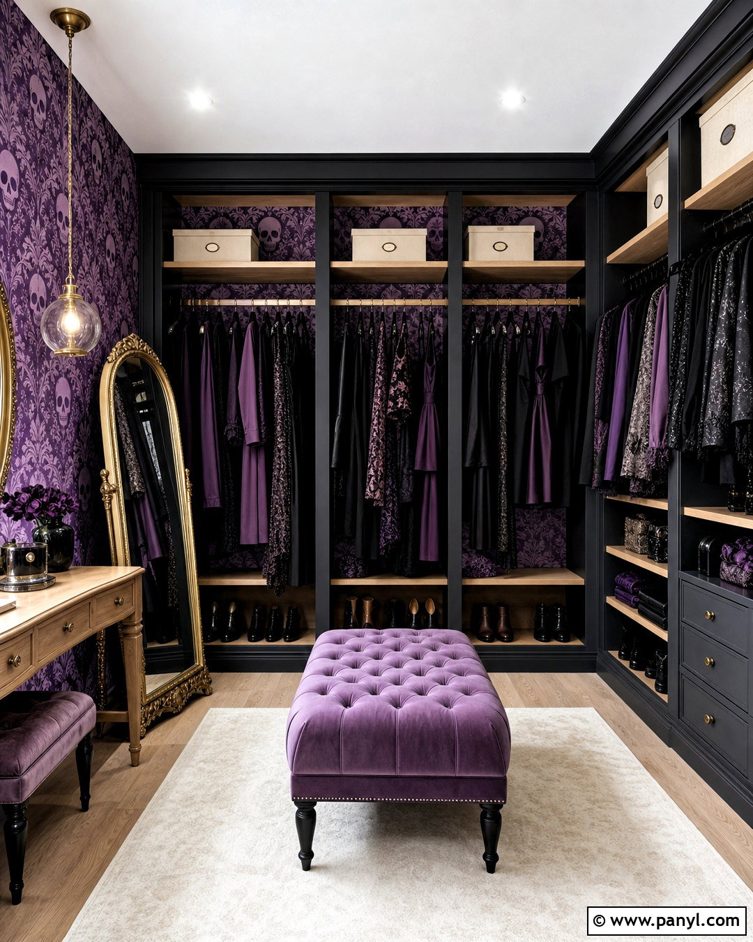 20 Skull Damask-Purple Custom Wallpaper Ideas for Bold Rooms