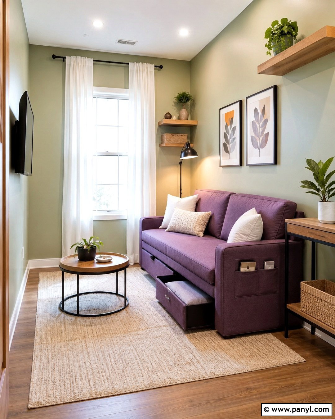 20 Purple Sofa Green Walls Ideas for Bold, Balanced Living Rooms