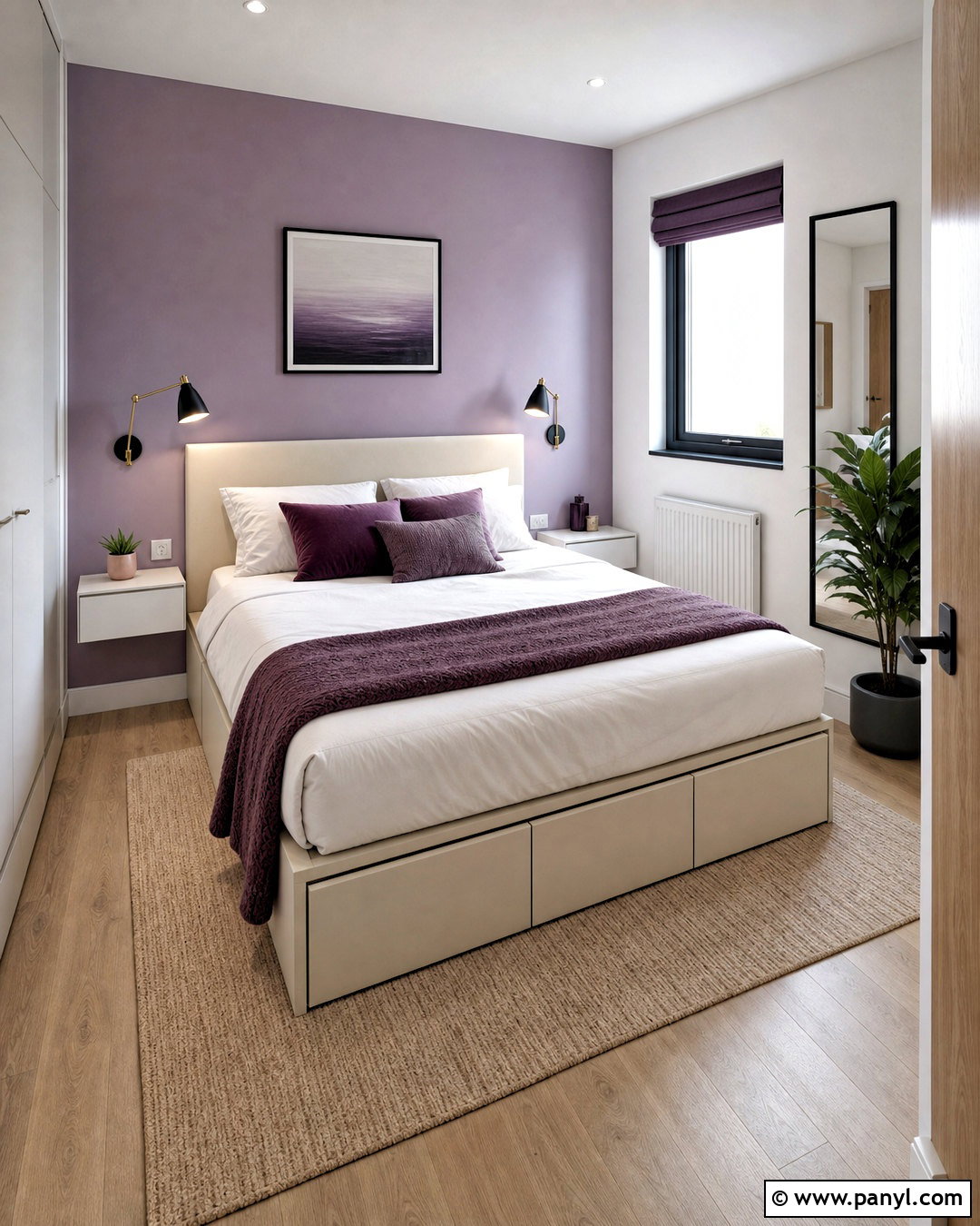 Purple Small Bedroom Feature Wall - 20 purple feature wall ideas