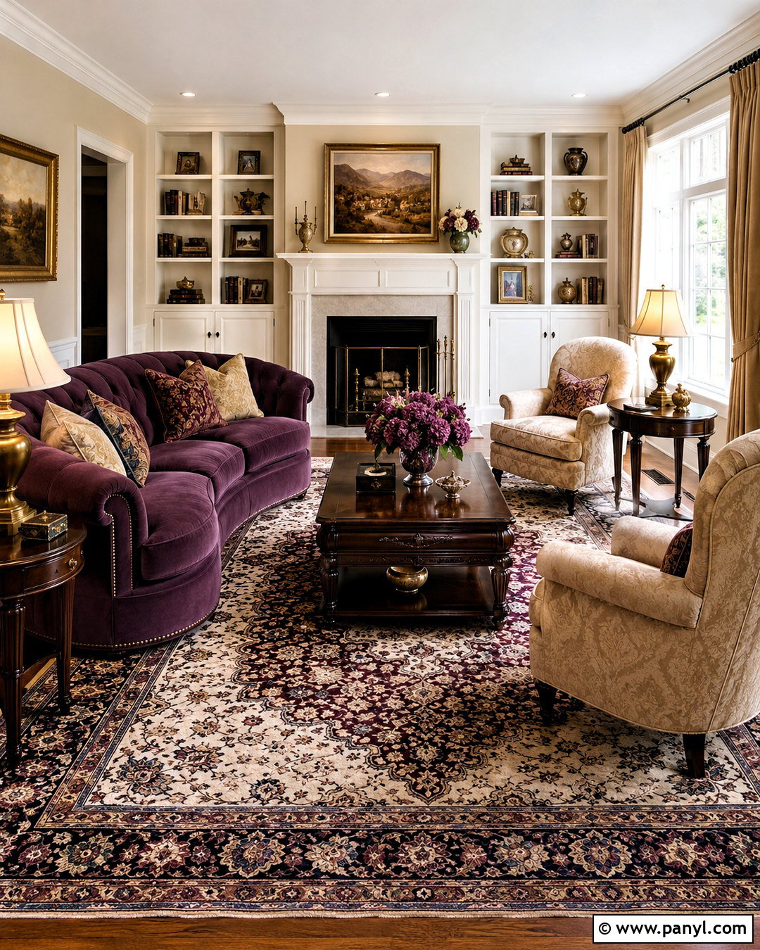 Purple Sofa Traditional Living Room - 20 purple sofa living room ideas