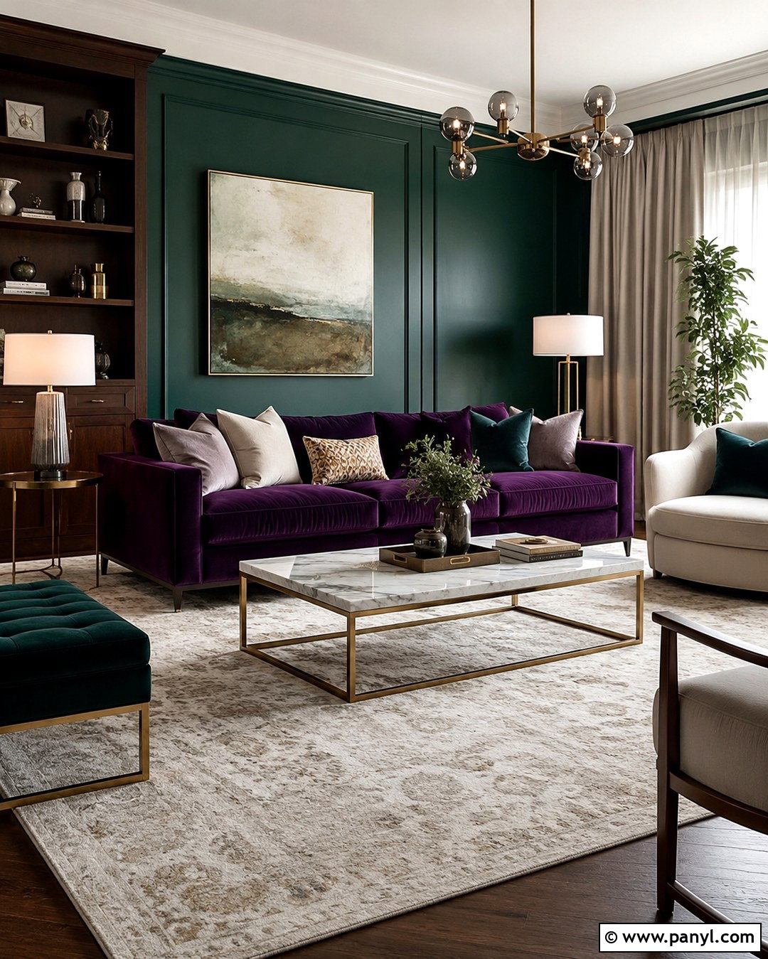 Purple Sofa With Dark Teal Green Walls - 20 Purple Sofa Green Walls