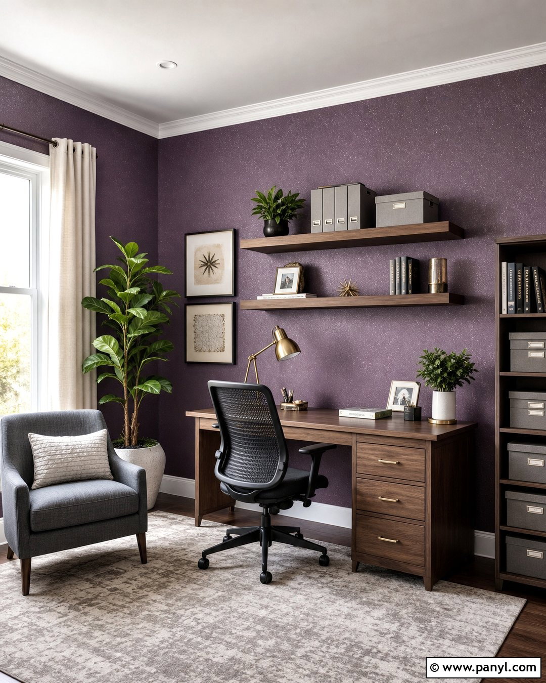 Purple Sparkle Home Office Wall - 20 Purple Sparkle Paint For Walls