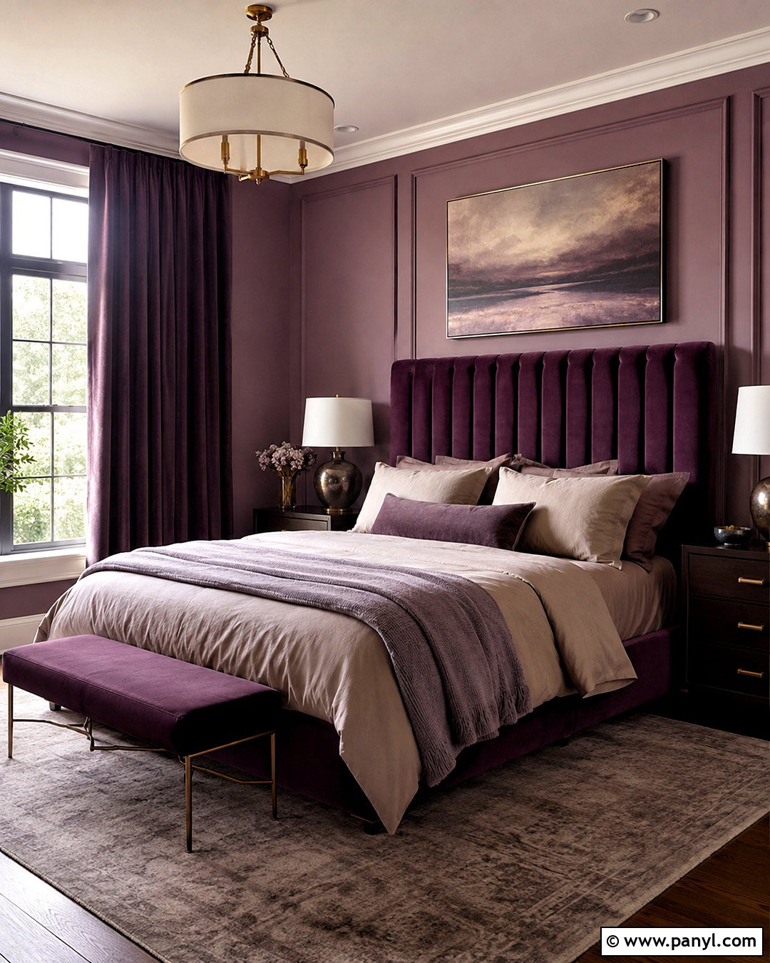 Purple Velvet Bedroom - 20 moody purple bedroom ideas