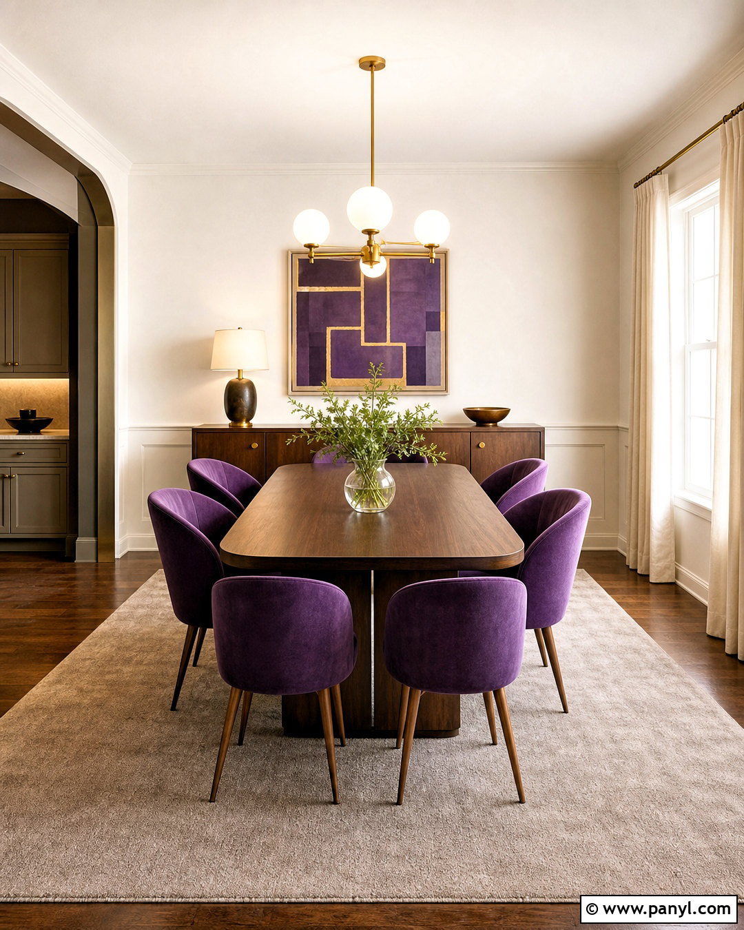 Purple Velvet Dining Chairs - 20 purple dining room ideas