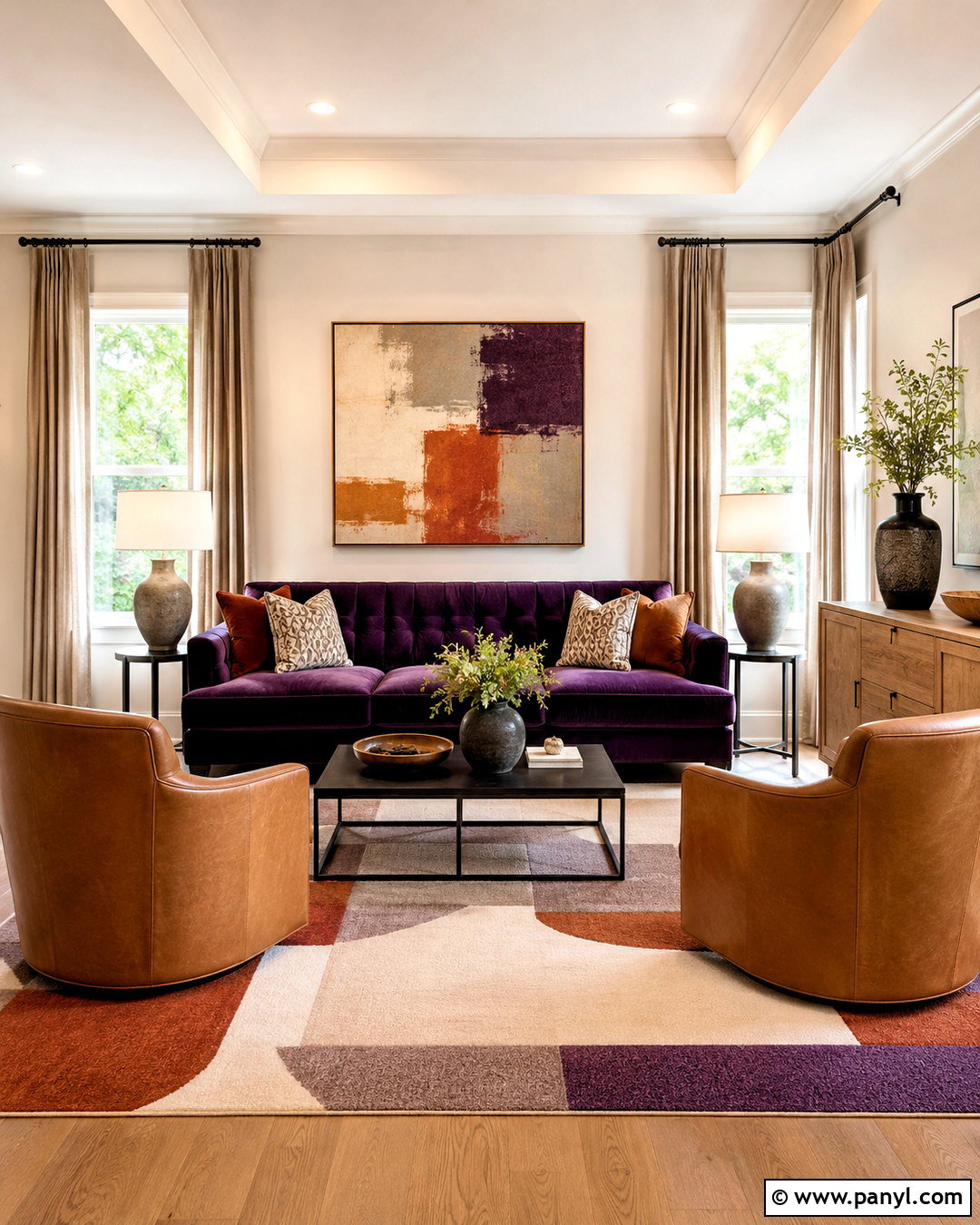 Purple Velvet Sofa Living Room - 20 purple interior design living room ideas
