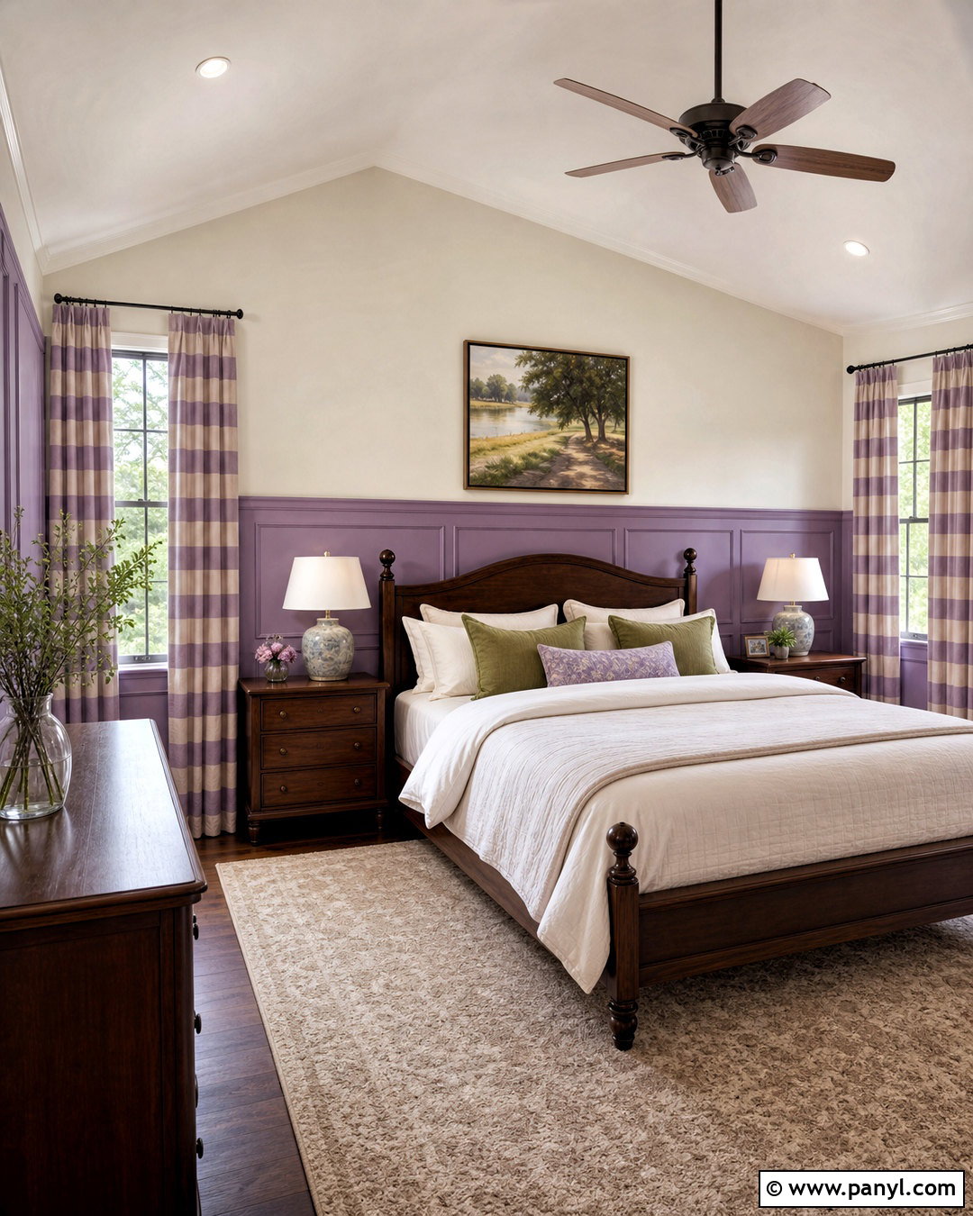 Purple Wainscoting Bedroom - 20 purple room paint ideas